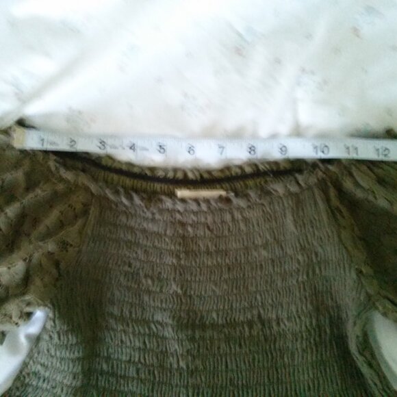 Anna-Kaci Women's Boho Lace Sleeve Smocked Maxi Dress, Olive Green, M - Picture 11 of 16